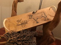 BBQplank eikenhout met persoonlijke tekst XXL (handvat touw of leer)